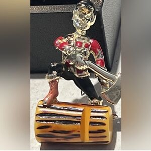 Bakelite Charles F Worth Lumberjack Brooch